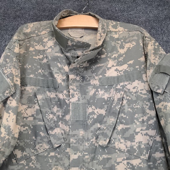 U.S. Army Mens Uniform Shirt Digital Camo Green Tan Size L Pockets - Picture 7 of 14